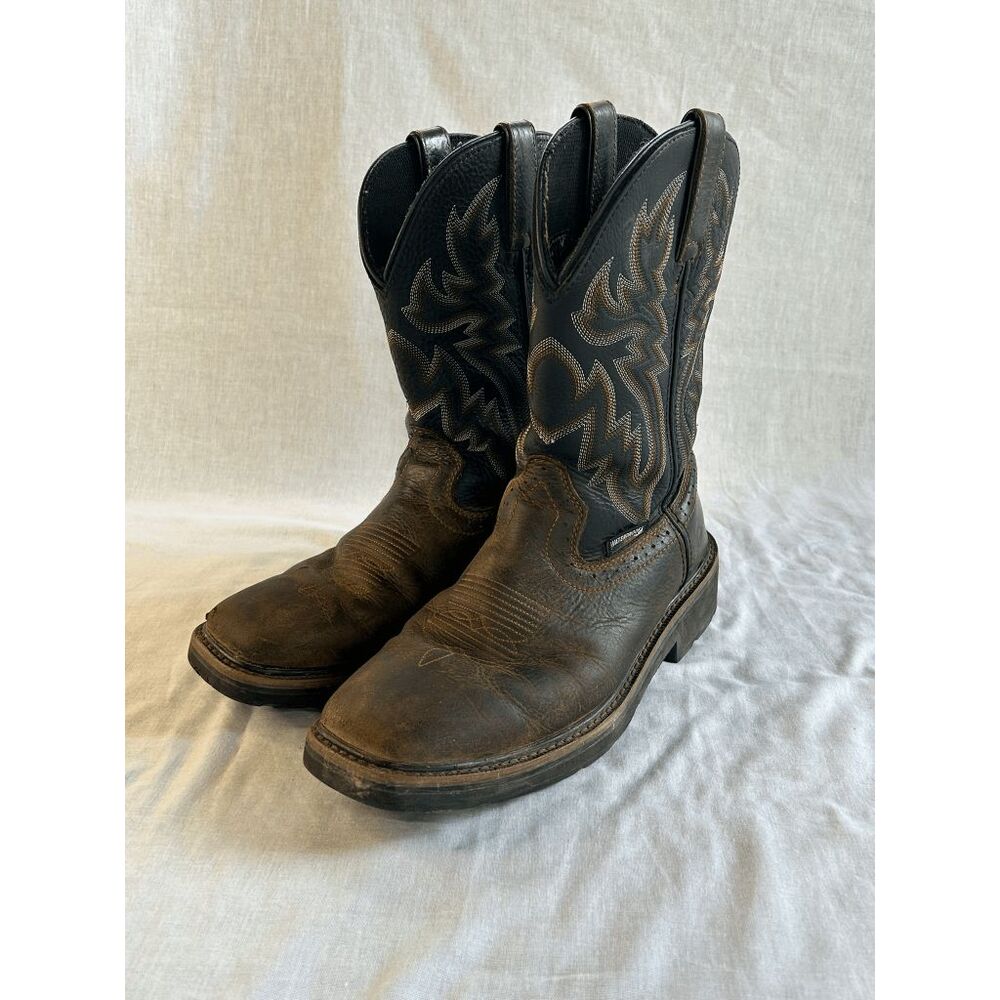 Men's Wolverine Western Work Boots, Size 8.5M Waterproof, Slip Resistant Brown